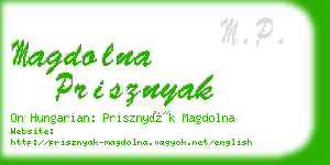 magdolna prisznyak business card